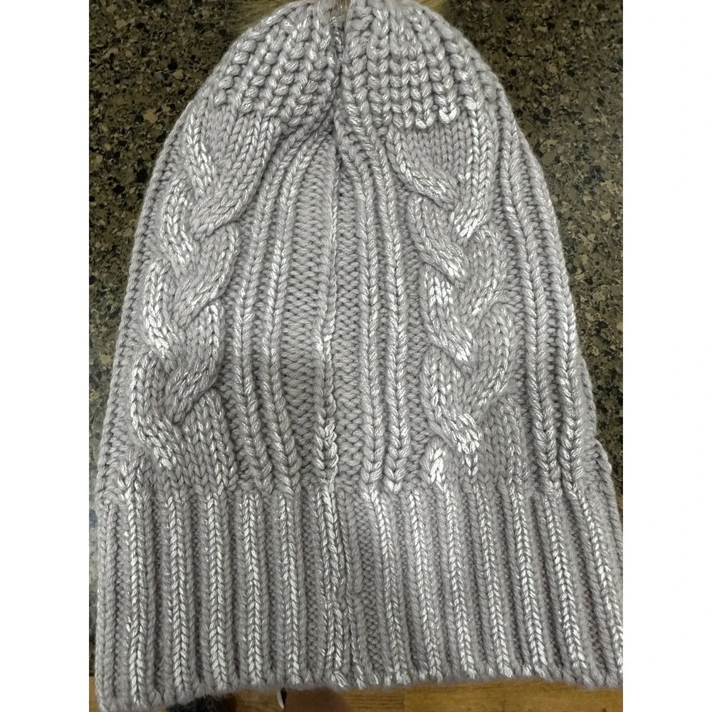 free people gray toboggan with‎ pom pom